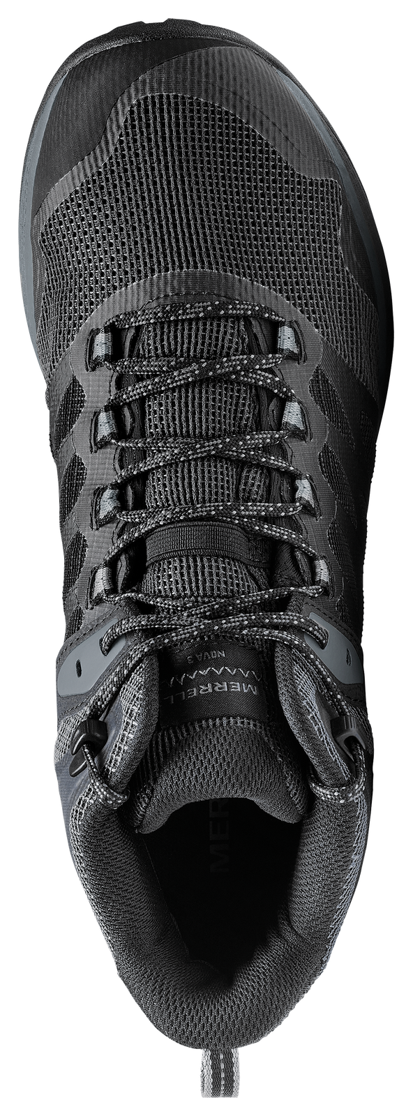Merrell J067621 Nova 3 Mid Waterproof Hiking Boots for Men - Black  