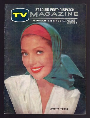 1961 ST LOUIS POST DISPATCH TV GUIDE/KANE TRIPLETS/E. ROGER MUIR/LORETTA YOUNG