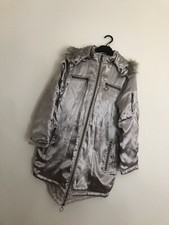 Nikita Silver Quilted Fur Hooded Coat Size M Tk Maxx Plt