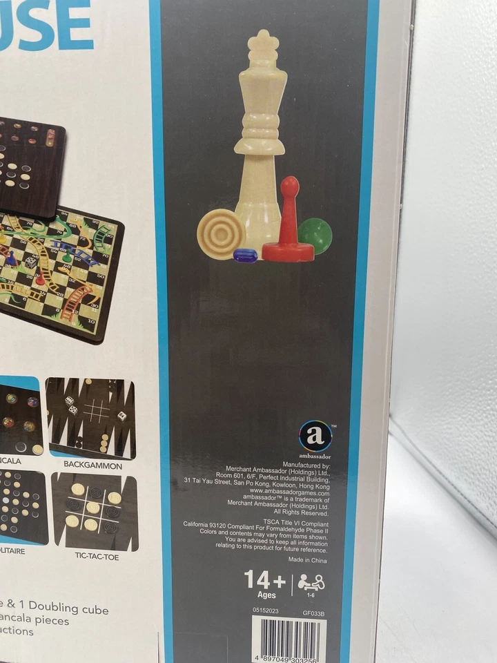 Classic Games Deluxe Wooden Game House 10 Games Chess/Mancala/Parchisi And More - Image 4 of 4