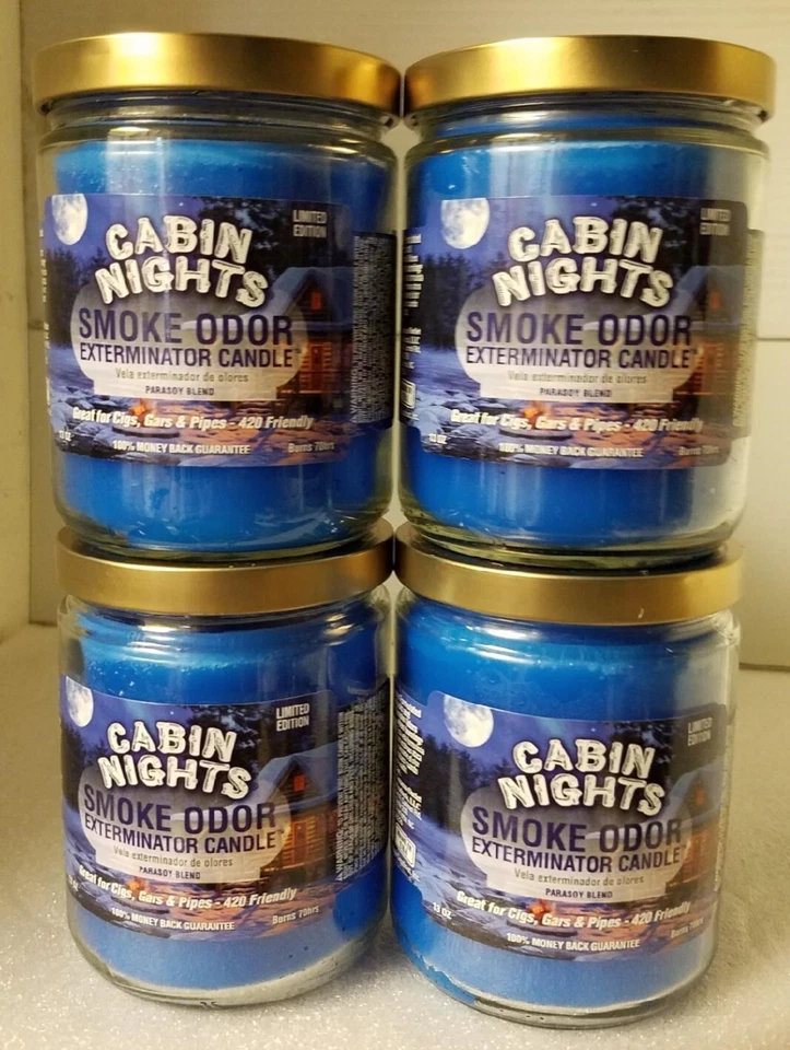 Smoke Odor Exterminator 13 oz Jar Candle, Cabin Nights Set of Four Candles. - Image 2 of 2