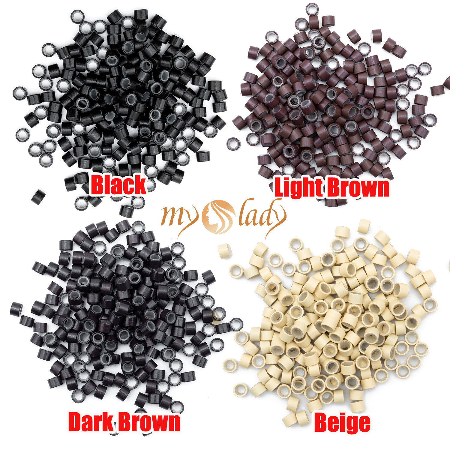 SILICONE Micro Ring CRIMP BEADS for Hair and Feather Extensions, Bella  Regalo Feathers 