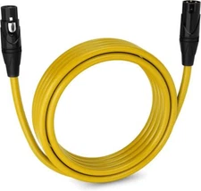 Canare L4E6S Star Quad Microphone Cable | Gold XLR-F XLR-M | Yellow.