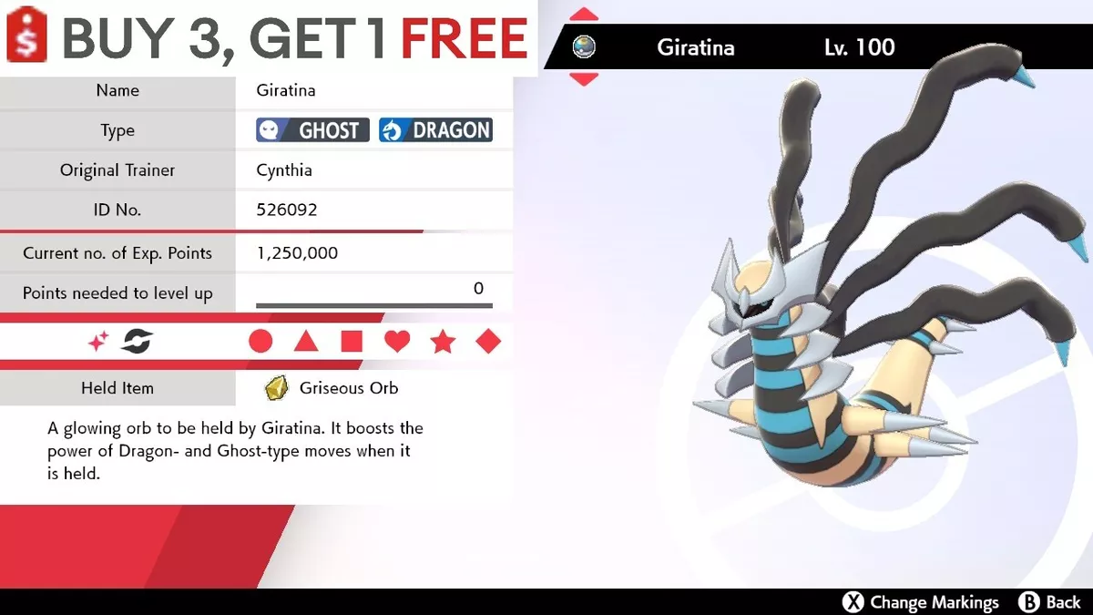 Pokemon Sword & Shield / Event Shiny Legendary Giratina / 6IV 