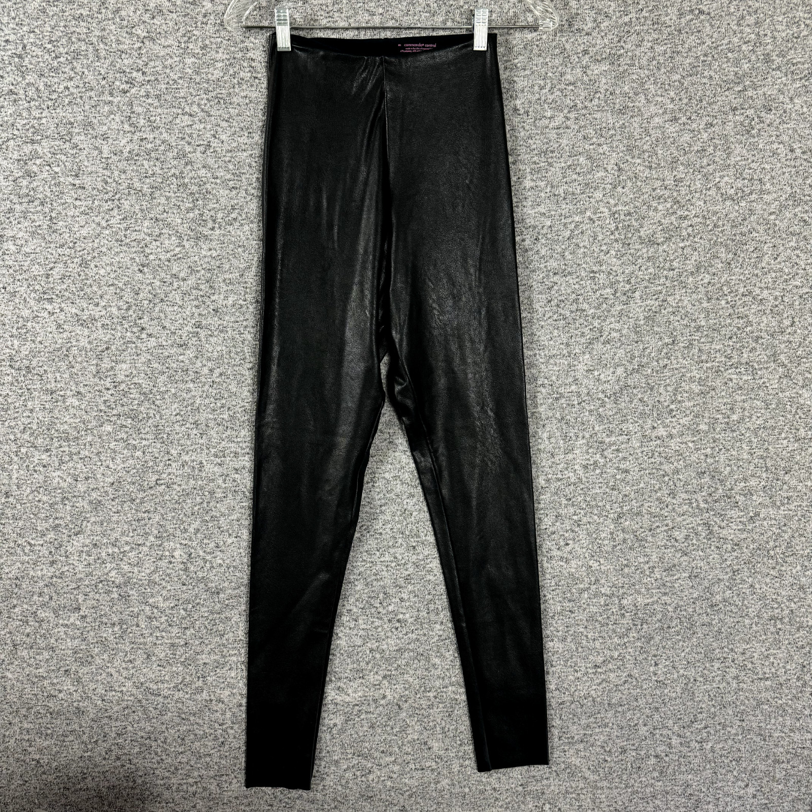 Commando Women's Size Medium Solid Black Faux Lea… - image 1