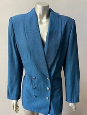 Double Breasted Vintage 90s Retro Blazer Chic Shawl Lapel Jacket Coat 6 149