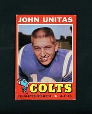 John Unitas 1971 Topps (HOF) Baltimore Colts #1 VG