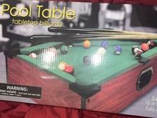 New Club Fun Tabletop Executive Pool Table W/ Numbered Balls Cue Sticks-NEW  