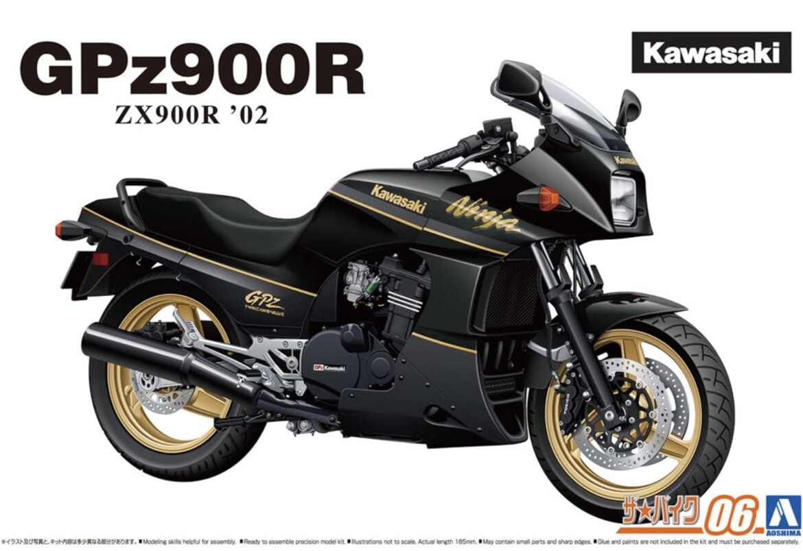 Aoshim 1:12 The Bike No.6 Kawasaki ZX900R GPz900R Ninja 2002