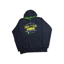 John Deere Brand Men's Heavyweight Farm Supply Black Hoodie Large