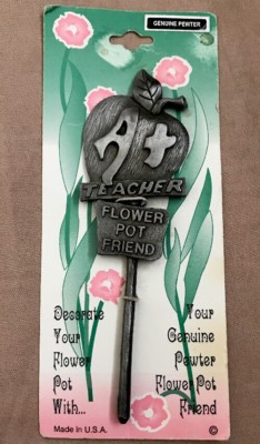 Pewter A+ Teacher Flower Pot Friend Decoration Unique Piece