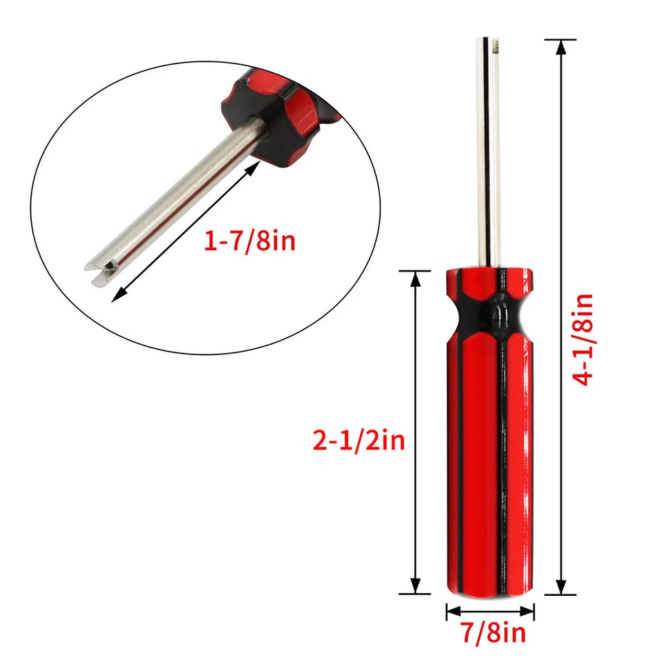 2x Herramienta de reparación de instalador de tubo de neumático removedor de núcleo de vástago de válvula de destornillador automático para automóvil Foto 4 de 4