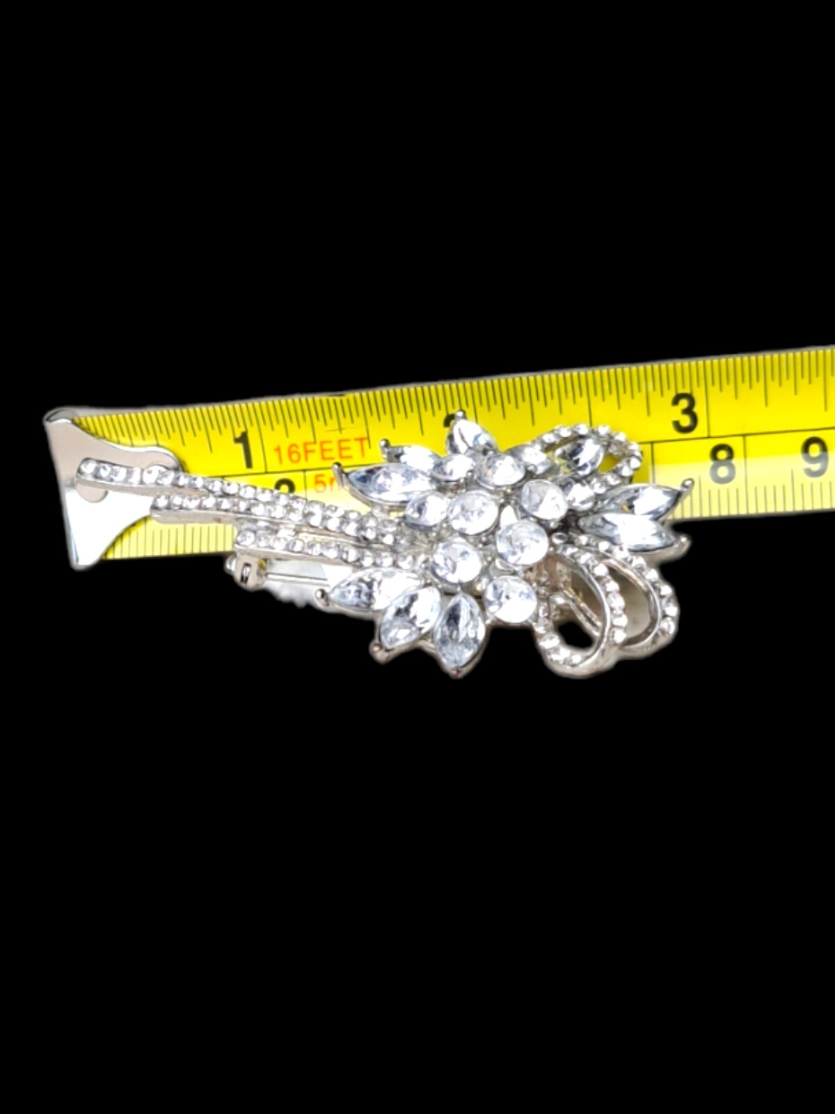 Rhinestone Statement Brooch or Barrette Silverton… - image 4