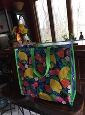 Large Colorful Fruits~Lemons~Shopping Tote Bag Reusable EcoFriendly~HomeGoodsNEW