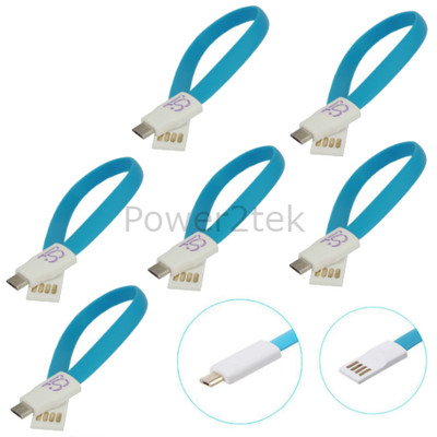 6 x Kurz Flach Magnet Micro USB Daten Sync Ladekabel für LG Blackberry NEU