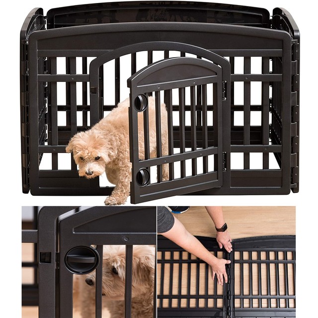 large indoor dog pen with floor