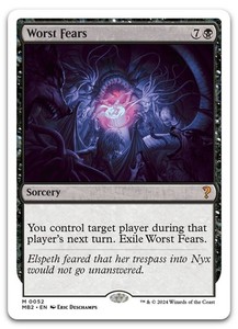Worst Fears (White Border) #52 Mystery Booster 2 Mythic Rare MTG