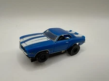 Model Motoring Slot Car HO 1969 Chevy Camaro Z-28 Blue With White Stripe