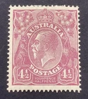 Australia 1926 KGV Small Multi Wmk P14 4 1/2d Violet - Mint Hinged