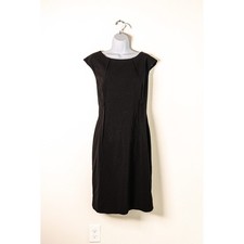 Calvin Klein Sheath Dress Women 12 Black Sleeveless Professional Career LBD