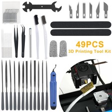 47x 3D Printer Cleaning & Finishing Kit Deburring Tool Needles Files Tweezer Set