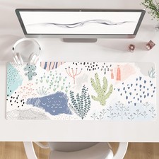 Large Mouse Pad Waterproof PU Leather Abstract Desk Mat for Women Girls Cute ...