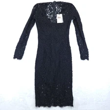 Bardot Aurora Lace Long Sleeve Dress in Black Size XS (4) 51858dbx Nwt