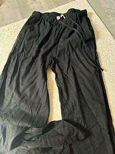 Pull&Bear Damen Leinhose Schwarz Gr. S gerade...