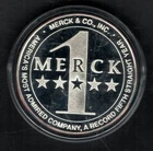 1991 - Merck - 1 Troy oz., 0.999 fine Silver Uncirculated Coin