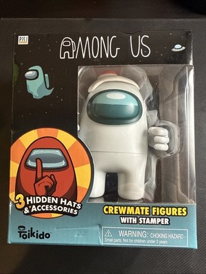 Among Us White Crewmate Figure Set with Stamper New In Box Never Opened
