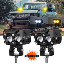 2PCS Mini 240W LED Work Light Cube Pods Amber/Yellow Offroad Driving Fog Spot