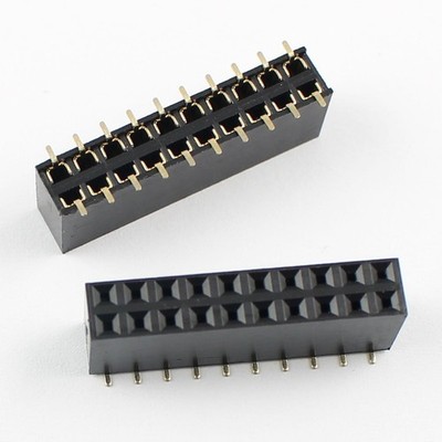 5Pcs 2.54mm Pitch 2x10 Pin 20 Pin Female Double Dual Row SMT Pin Header Strip #h