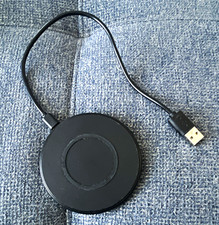 Wireless USB Charging Cable Round Puck for Smart Watch, Black Universal