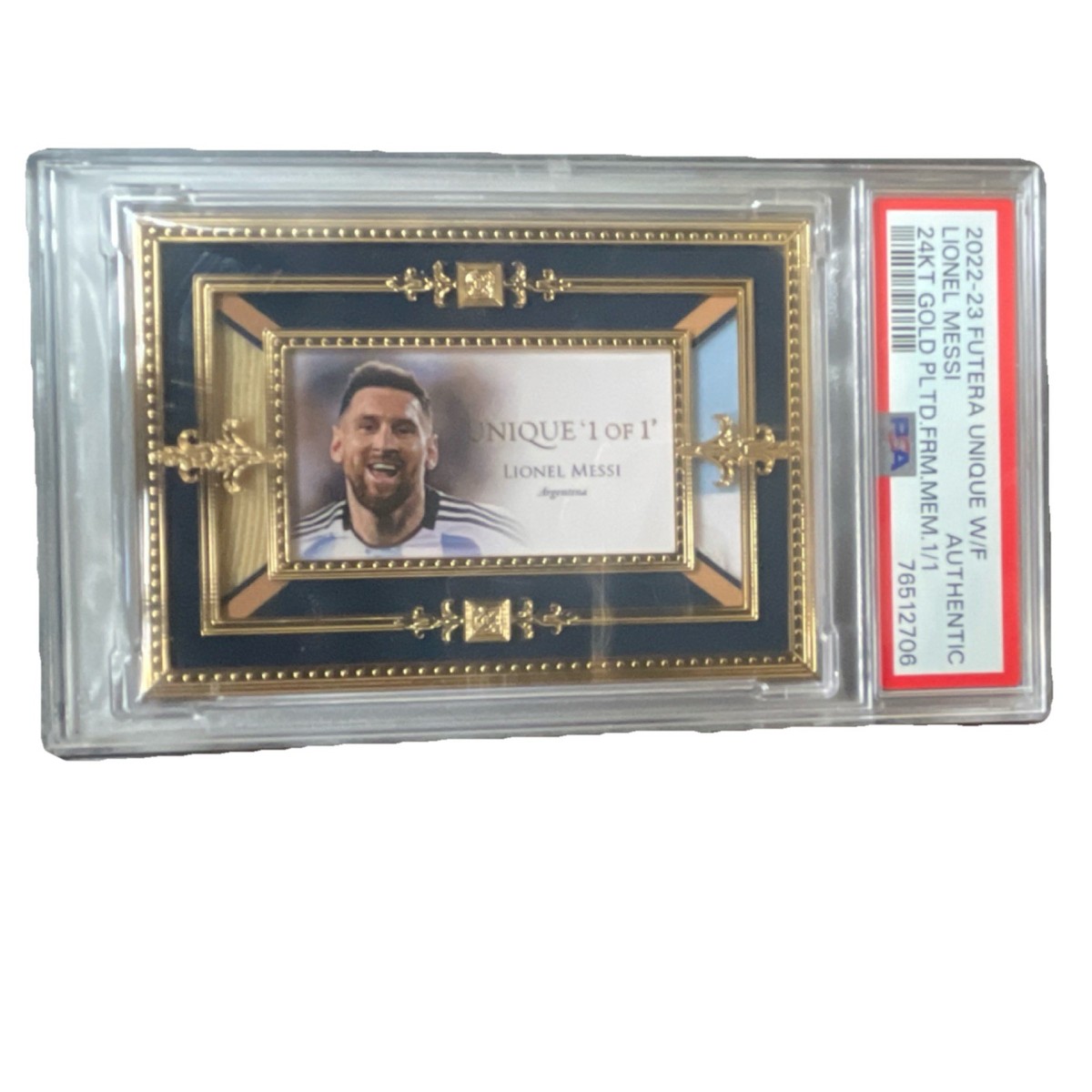 2015 FUTERA UNIQUE LIONEL MESSI PSA9 メッシ Futera Unique Lionel Messi 1 of 1 24kt Gold Framed PSA Argentina