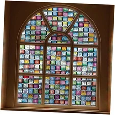  Stained Glass Window Film, Rainbow Tint, Privacy 17.3 x 78.7 inches Rectangle
