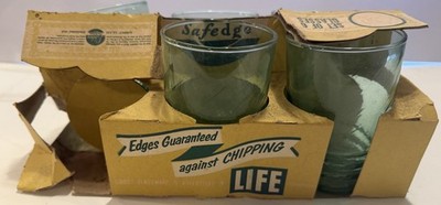Vintage Libbey Green Swirl Glasses Set of 5 NOS in Original Pkg 8 Oz, 4.25 