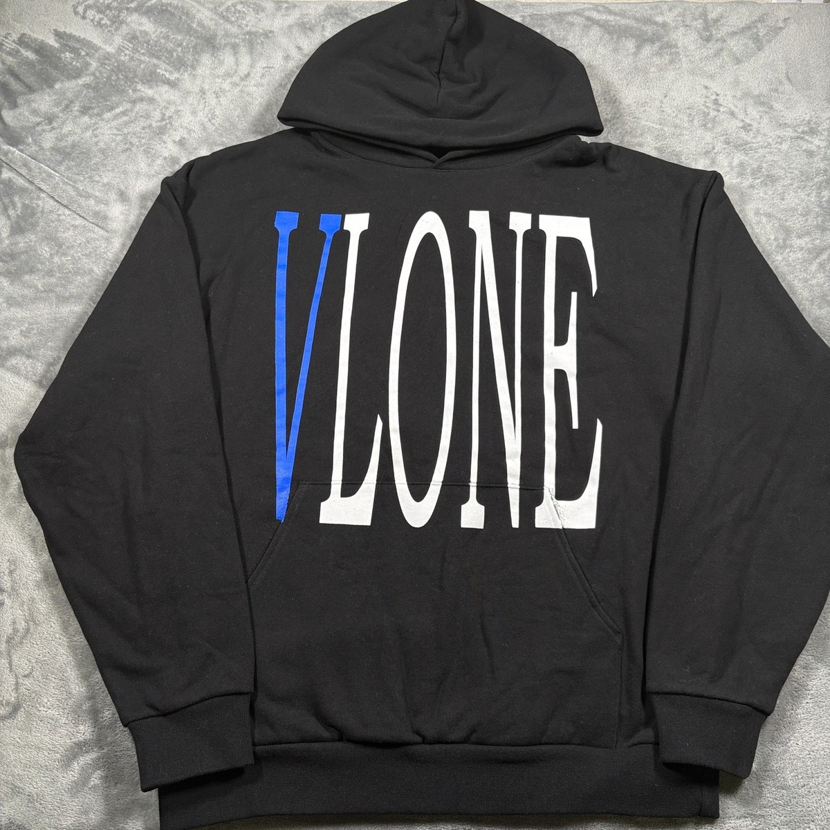 VLone Staple Hoodie Mens XL Black Spellout Graphic Print Hip Hop