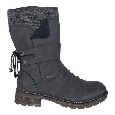 Rieker Damen Winterstiefel Grau   Warm gefüttert mit Rieker-TEX