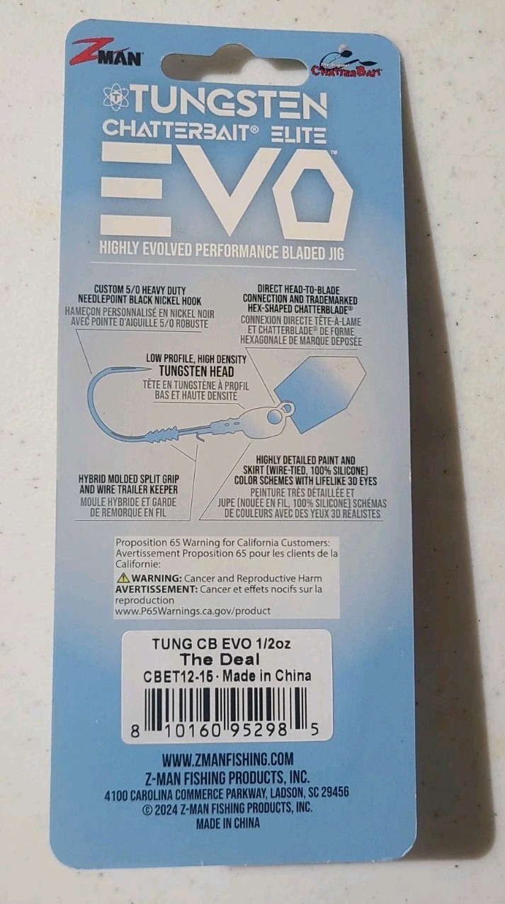 Z-Man Tungsten Chatterbait EVO Elite 1/2oz  The Deal - Image 2