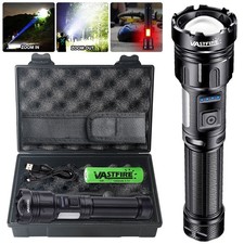 LED Flashlight Zoomable USB Rechargeable COB Sidelight Super Bright Torch Light
