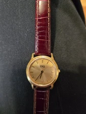 Vintage ESQ Esquire by Movado Women's Gold Watch with Leather ESQ Band Swiss Mov