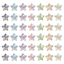 UUYYEO 50 Pcs 20mm Transparent Acrylic Faceted Star Beads Big Star Shape Char...