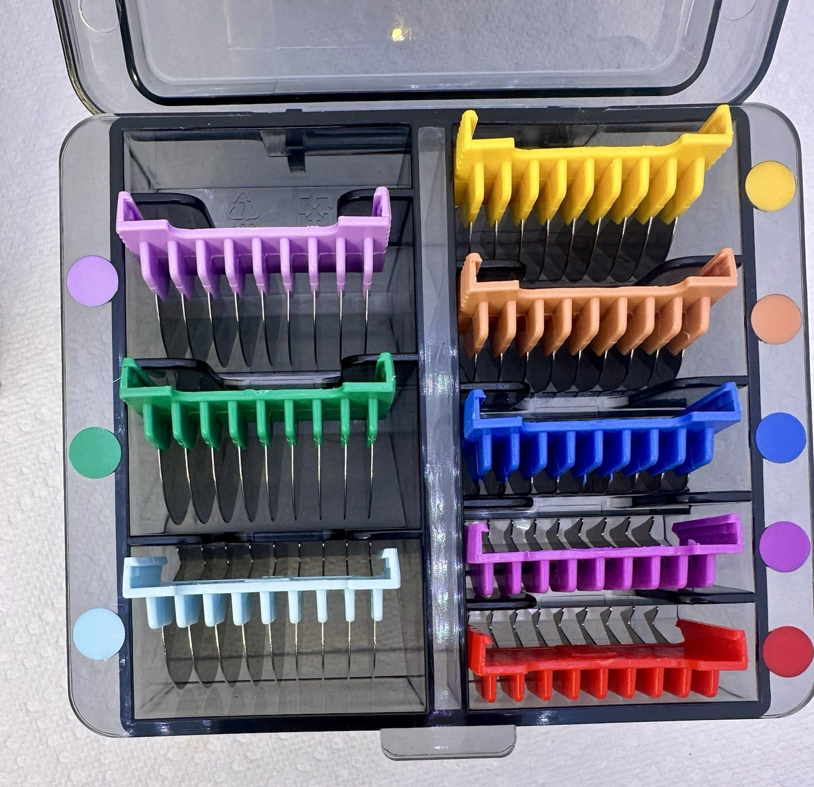 NEW SHERNBAO STAINLESS STEEL ATTACHMENT GUIDE COMBS KIT PET GROOMING 8 PIECE SET