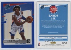 2020-21 Panini Donruss Optic Rated Blue Prizm /59 Saben Lee #191 Rookie RC