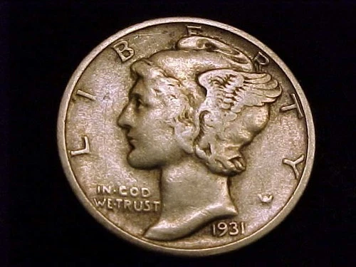 1931-S  Mercury Dime, Fine to Very Fine  in Grade.