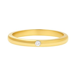 Authentic 18K Gold Plated Tiny Gemstone Band Ring – Minimalist Stacking Style TGR1052