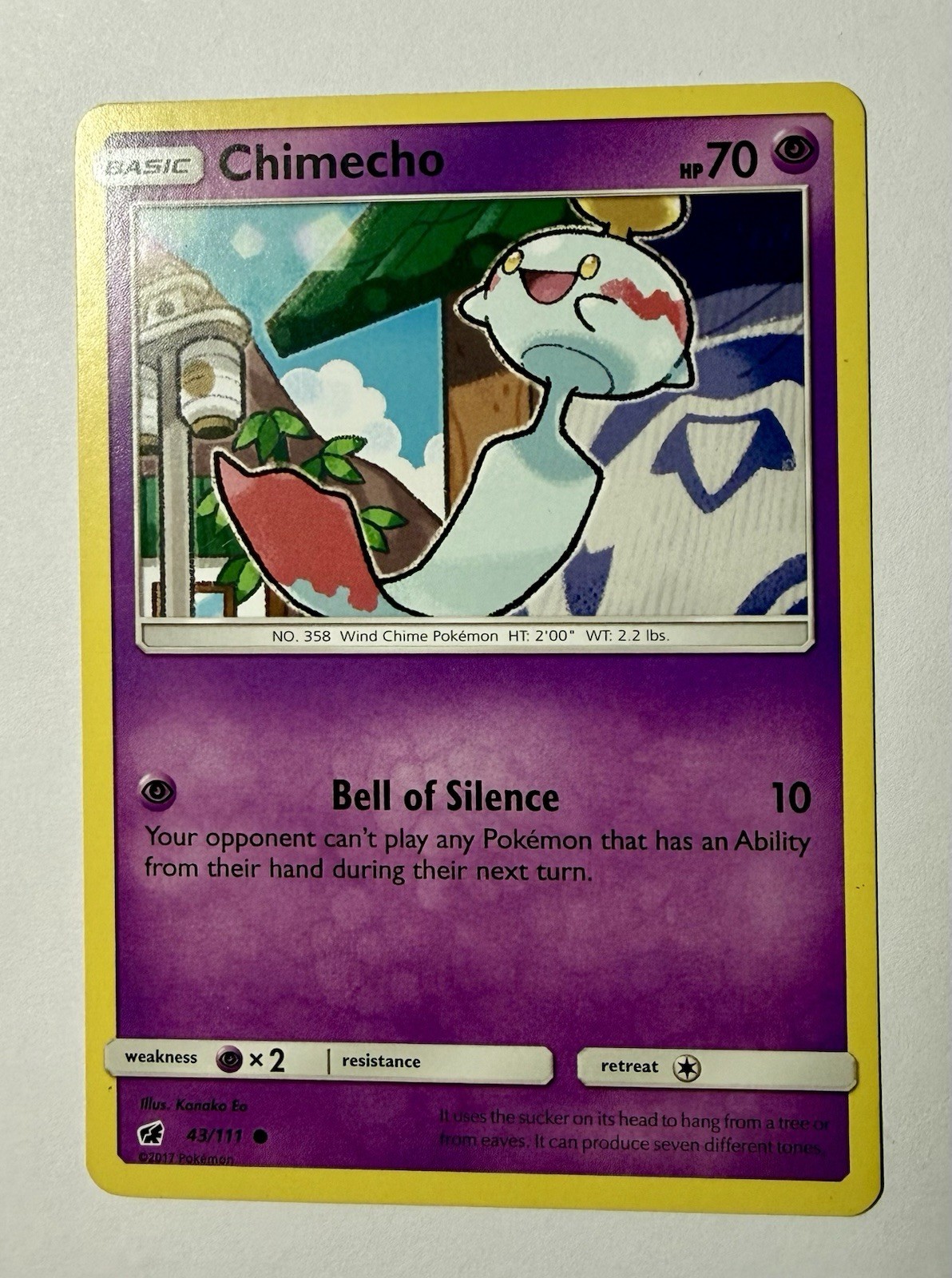 Chimecho - 43/111 - Common - Near Mint - Crimson Invasion Pokemon
