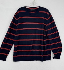 Banana Republic Italian Merino Yarn Baruffa Mens Blue Red Striped Sweater Sz XXL