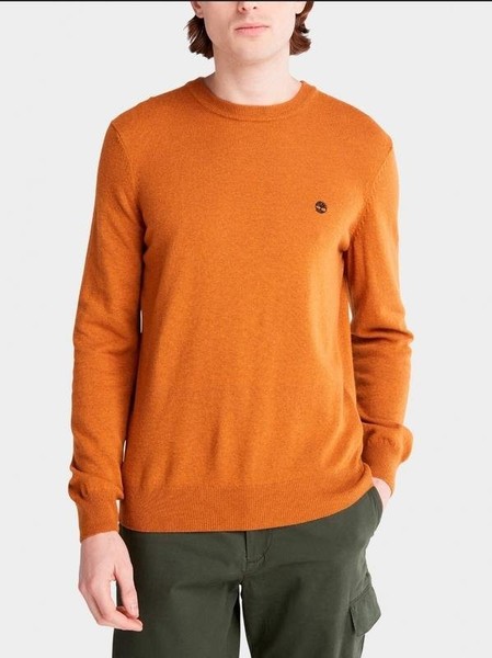 Men Timberland Sweater Orange Cotton 36 / S