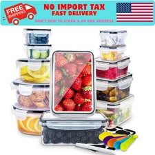 GPED 24 Pcs Food Storage Containers with Lids Airtight- Stackable Kitchen Bowls